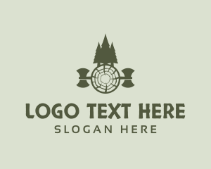Log - Axe Lumberjack Tree logo design