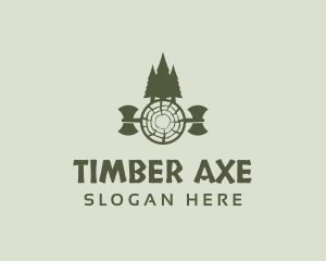 Axe Lumberjack Tree logo design