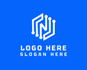 Networking - Letter N Digital Software logo design