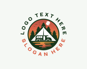 Trekking - Camping Van Outdoor logo design