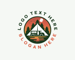 Glamping - Camping Van Outdoor logo design