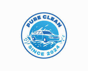 Auto Sedan Cleaning Washing logo design