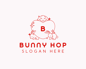 Bunny Heart Love logo design