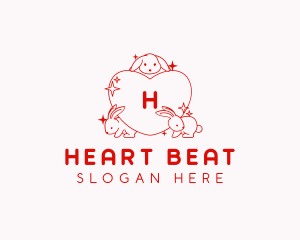 Bunny Heart Love logo design