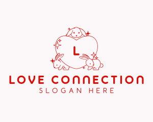 Bunny Heart Love logo design