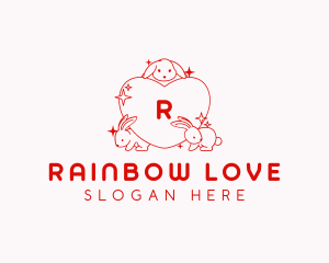 Bunny Heart Love logo design