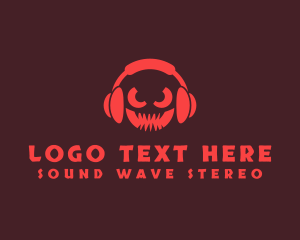 Stereo - Beast Devil Headphone logo design