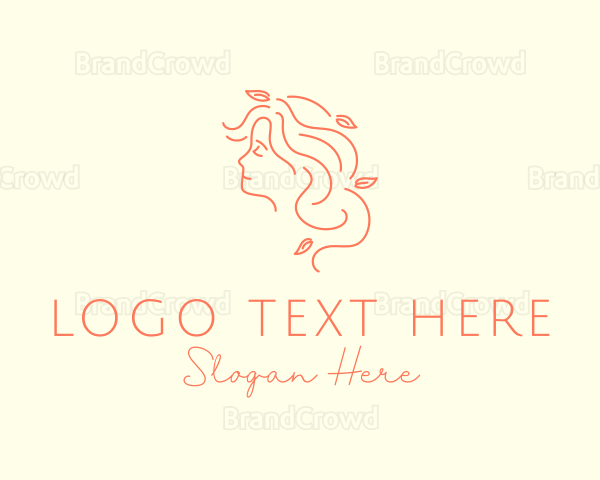 Minimalist Girl Hair Logo