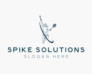 Female Badminton Player logo design