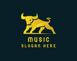 Gold Bull Animal Logo