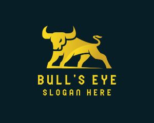 Gold Bull Animal logo design