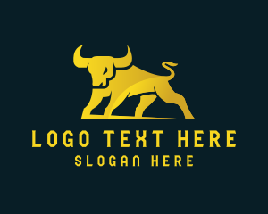 Gold Bull Animal Logo