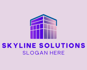 Purple Building Real Estate logo design