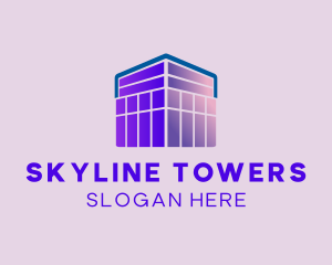 Purple Building Real Estate logo design