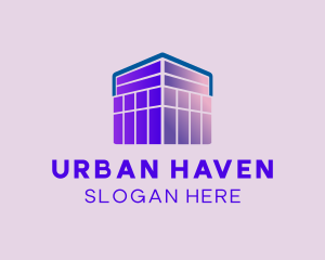 Purple Building Real Estate logo design