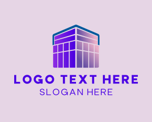 Broker - Purple Building Real Estate logo design