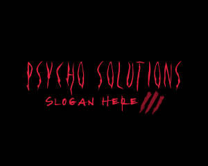 Psycho - Haunted Scratch Wordmark logo design