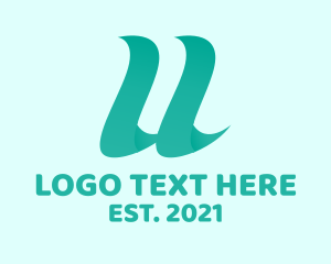 Letter U - Green Letter U logo design