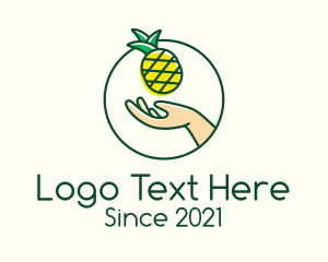 Hand - Hand Pineapple Fruit logo design