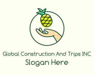 Hand Pineapple Fruit  Logo