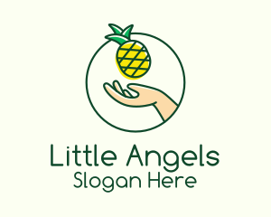 Hand Pineapple Fruit  Logo