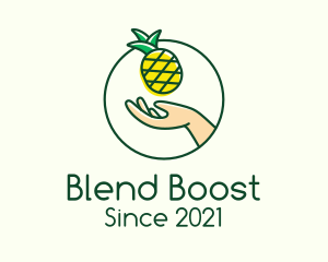 Smoothie - Hand Pineapple Fruit logo design