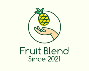 Smoothie - Hand Pineapple Fruit logo design