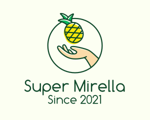Hand - Hand Pineapple Fruit logo design