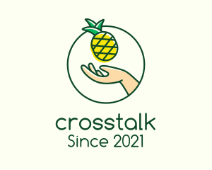 Healthy - Hand Pineapple Fruit logo design