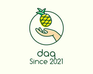 Juice Stand - Hand Pineapple Fruit logo design