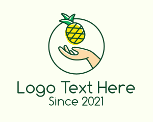 Farmers Market - Hand Pineapple Fruit logo design
