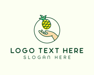 Produce - Hand Pineapple Fruit logo design