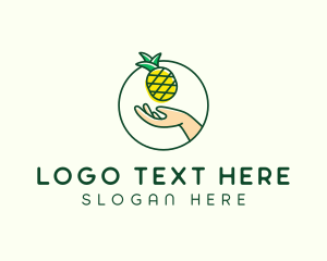 Hand - Hand Pineapple Fruit logo design