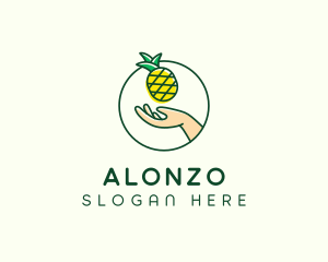 Hand Pineapple Fruit  logo design