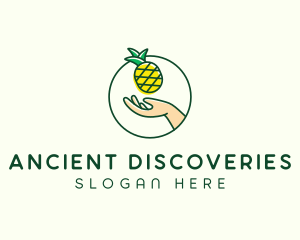 Hand Pineapple Fruit  logo design