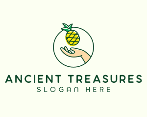 Hand Pineapple Fruit  logo design