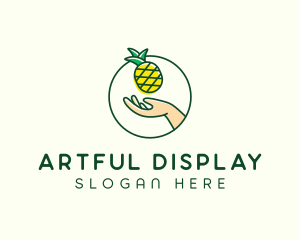 Hand Pineapple Fruit  logo design