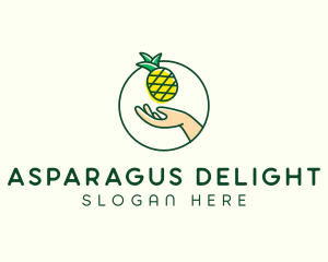 Hand Pineapple Fruit  logo design