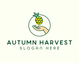 Hand Pineapple Fruit  logo design