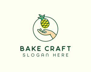 Hand Pineapple Fruit  logo design