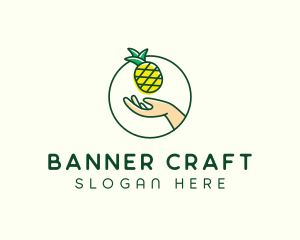 Hand Pineapple Fruit  logo design