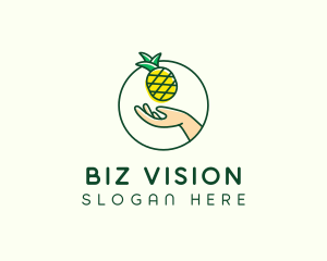 Hand Pineapple Fruit  logo design