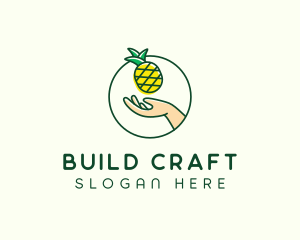 Hand Pineapple Fruit  logo design