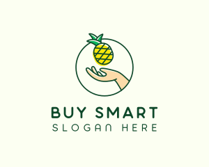 Hand Pineapple Fruit  logo design