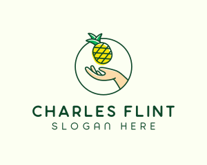 Hand Pineapple Fruit  logo design