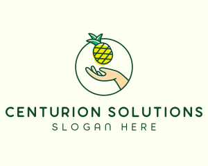 Hand Pineapple Fruit  logo design