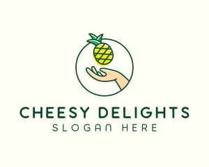 Hand Pineapple Fruit  logo design