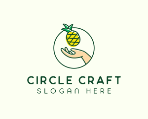 Hand Pineapple Fruit  logo design