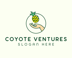 Hand Pineapple Fruit  logo design