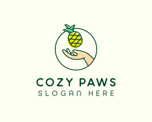 Hand Pineapple Fruit  logo design